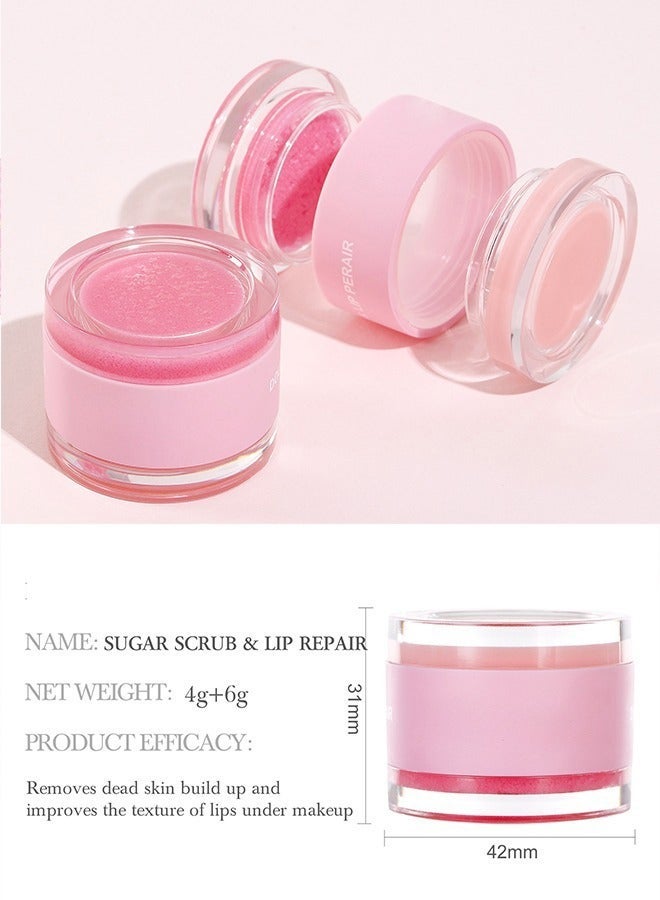 HelloKiss Sugar Scrub & Lip Repair, 2 in 1 Lips Therapy Balm Care and Treatment Moisturizer for Dry Exfoliator Dark Brighten, Bees,Vita,B and C Nature Overnight Renewal Advanced Healing Cracked Ointment - Image 5